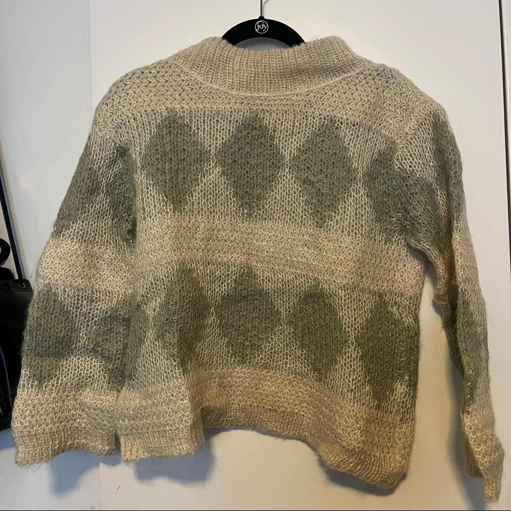 Vintage Sage Green Argyle Sweater